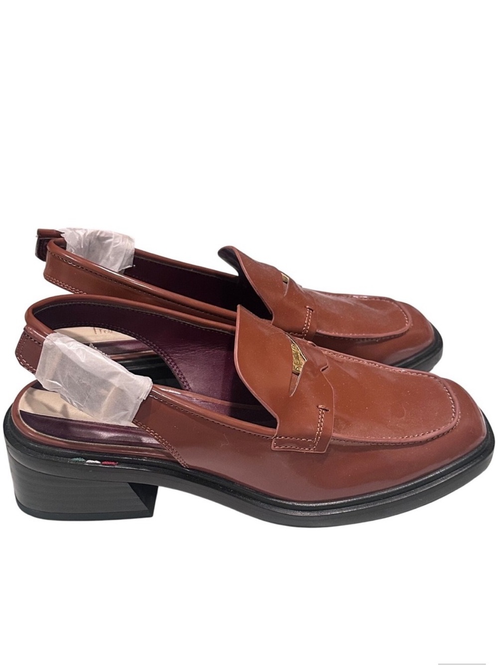Franco Sarto Giada Slingback Loafer Pumps Tobacco Brown‎ Size 6 Workwear New